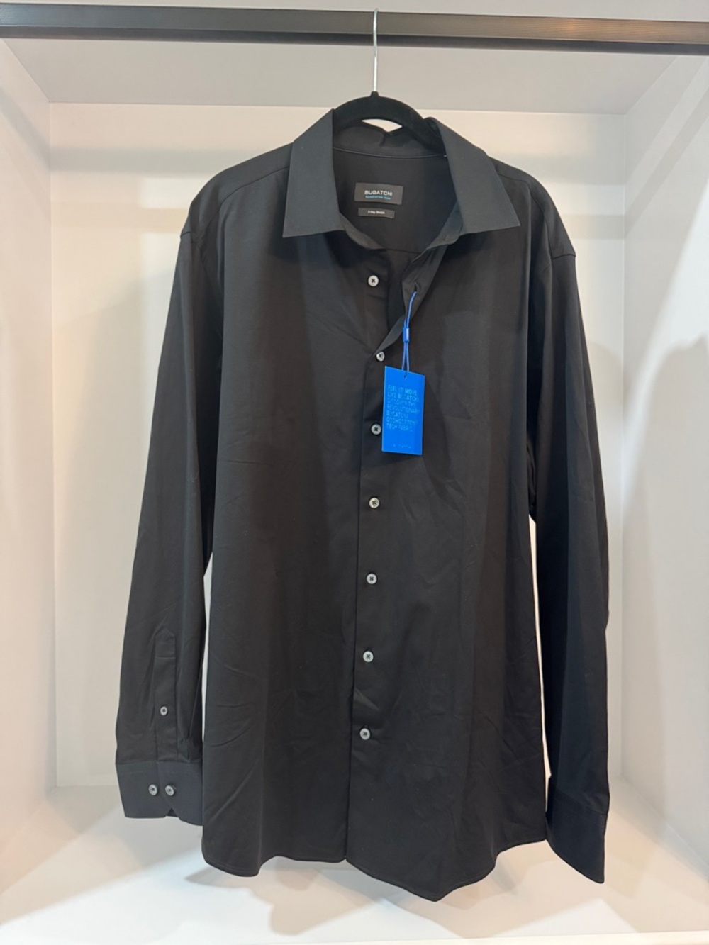 Bugatchi Men's Black Long-Sleeve Dress Shirt